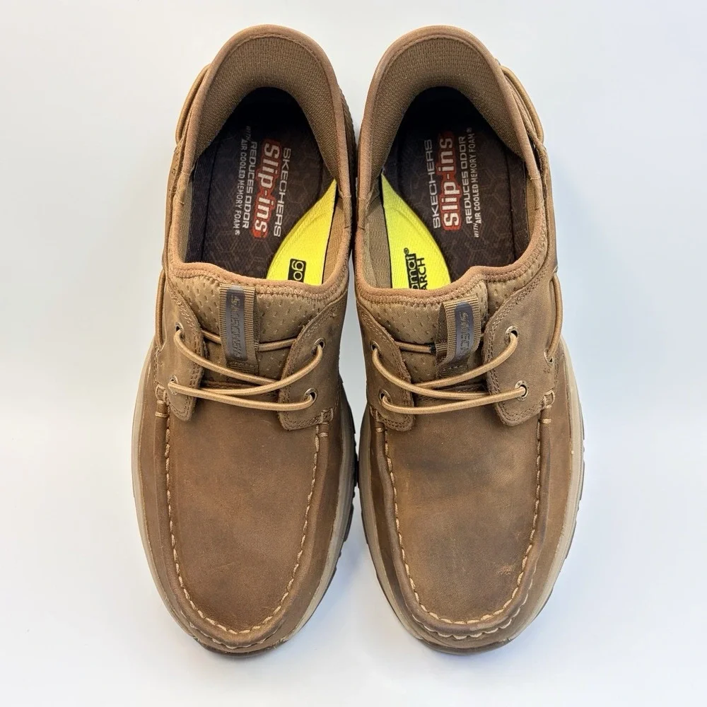 Skechers Knowlson Shore Thing Men's 11 Brown Slip-ins Relaxed Fit Boat Shoe
